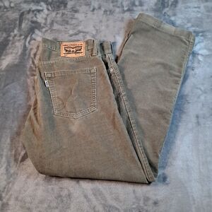 Vintage Levis 514 Corduroy Pants Mens 34x29 Straight Fit Army Green Skate  READ!